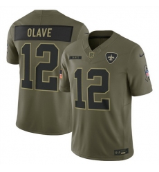 Men New Orleans Saints 12 Chris Olave Olive 2025 Salute to Service Limited Stitched Football Jersey