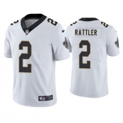 Men New Orleans Saints 2 Spencer Rattler White 2025 Vapor Limited Stitched Football Jersey