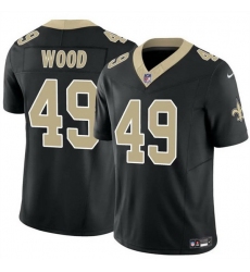 Men New Orleans Saints 49 Zach Wood Black 2025 F U S E Vapor Limited Stitched Football Jersey