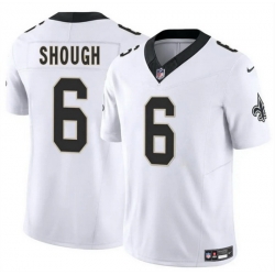 Men New Orleans Saints 6 Tyler Shough White 2025 Draft F U S E Vapor Limited Stitched Football Jersey