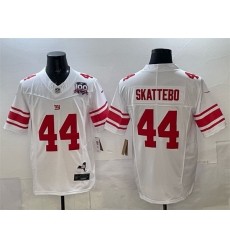 Men New York Giants 44 Cam Skattebo White 2025 Draft F U S E  100th Season 26 State Patch Vapor Limited Stitched Football Jersey