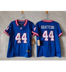 Youth New York Giants 44 Cam Skattebo Blue 2025 Draft F U S E  Throwback Untouchable Limited Stitched Jersey