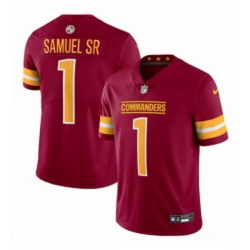 Men Washington Commanders 1 Deebo Samuel Sr Burgundy 2025 Vapor Limited Football Stitched Jersey