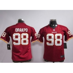 Youth Nike Washington Redskins 98# Brian Orakpo Red Jerseys