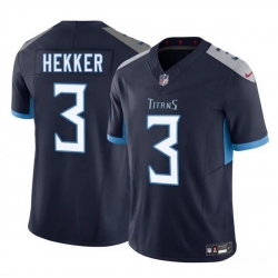 Men Tennessee Titans 3 Johnny Hekker Navy 2025 F U S E  Vapor Limited Stitched Football Jersey