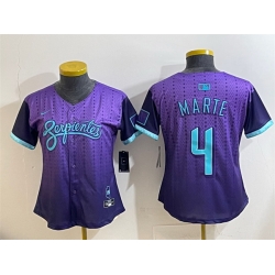 Women Arizona Diamondbacks 4 Ketel Marte Purple 2025 City Connect Limited Stitched Baseball Jersey