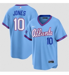Men Atlanta Braves  10 Chipper Jones Powder Blue 2026 City Connect Stadium Stitched Baseball Jersey