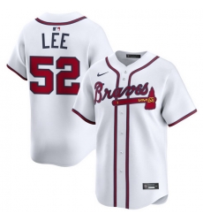 Men Atlanta Braves Nike Alternate Limited Jersey White Lee Dylan 52
