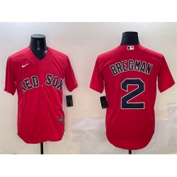 Men Boston Red Sox 2 Alex Bregman Red Cool Base Stitched Baseball Jersey