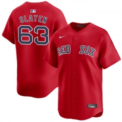 Men Boston Red Sox 63 Justin Slaten Red 2025 Alternate Limited Stitched Baseball Jersey