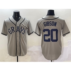 Men Homestead Grays 20 Josh Gibson Gray Stitched Baseball Jersey