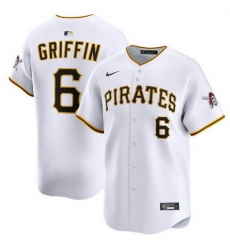 Men Pittsburgh Pirates  6 Konnor Griffin White 2026 Home Limited Stitched Baseball Jersey