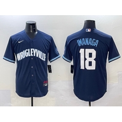 Men Chicago Cubs 18 Sh u014Dta Imanaga Navy City Connect Stitched Baseball Jersey
