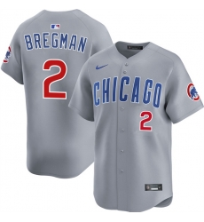Men Chicago Cubs 2 Alex Bregman Grey 2026 Limited Stitched Baseball Jersey