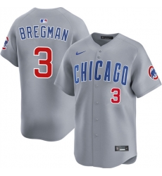 Men Chicago Cubs 3 Alex Bregman Grey 2026 Limited Stitched Baseball Jersey