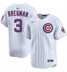 Men Chicago Cubs 3 Alex Bregman White 2026 Home Limited Stitched Baseball Jersey