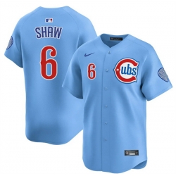Men Chicago Cubs 6 Matt Shaw Blue 2024 25 2nd Alternate Limited Stitched Baseball Jersey
