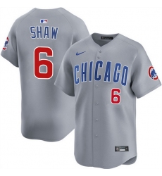 Men Chicago Cubs 6 Matt Shaw Grey Limited Stitched Baseball Jersey Men Chicago Cubs 6 Matt Shaw Grey Limited Stitched Baseball Jersey