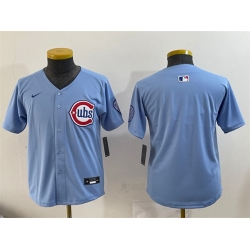 Youth Chicago Cubs Blank Blue 2024 25 2nd Alternate Limited Stitched Baseball Jersey