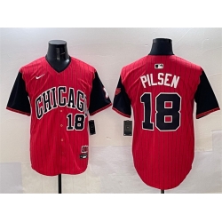 Men Chicago White Sox 18 Pilsen Red Black 2025 City Connect Limited Stitched Baseball Jersey