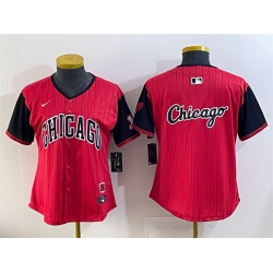 Women Chicago White Sox Team Big Logo Red Black 2025 City Connect Limited Stitched Baseball Jersey 002