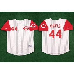 Men Cincinnati Reds 44 Eric Davis White 1996 Home Stitched Baseball Jersey