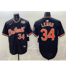 Men Detroit Tigers  34 Chet Lemon Black 2026 Alternate USA 250  Patch Vapor Premier Limited Stitched Baseball Jersey