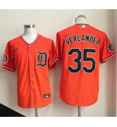 Men Detroit Tigers  35 Justin Verlander Orange 2026 Cool Base Stitched Baseball Jersey