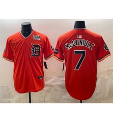 Men Detroit Tigers  7 Kevin McGonigle Orange 2026 Alternate With Meijer Patch   USA 250  Patch Vapor Premier Limited Stitched Baseball Jersey