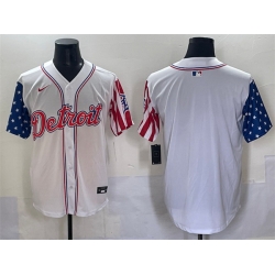 Men Detroit Tigers Blank White 2025 Memorial Day Vapor Premier Limited Stitched Baseball Jersey