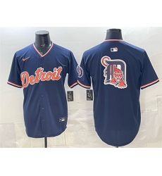 Men Detroit Tigers Team Big Logo Navy 2026 Alternate Vapor Premier Limited Stitched Baseball Jersey