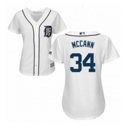 Womens Majestic Detroit Tigers 34 James McCann Authentic White Home Cool Base MLB Jersey