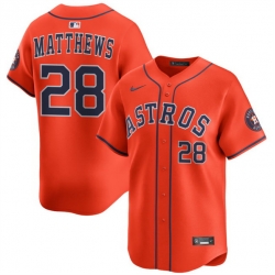 Men Houston Astros 28 Brice Matthews Orange 2025 Alternate Limited Stitched Baseball Jersey