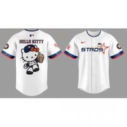 Men Houston Astros White 2025 Hello Kitty Limited Baseball Jersey