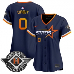 Women Houston Astros 0 Orbit Navy 2025 City Connect Limited Stitched Baseball Jersey
