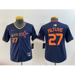 Youth Houston Astros 27 Jose Altuve Navy 2025 City Connect Limited Stitched Baseball Jersey