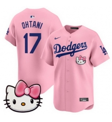 Men Los Angeles Dodgers 17 Shohei Ohtani Pink 2025 Hello Kitty Vapor Limited Stitched Baseball Jersey