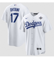 Men Los Angeles Dodgers 17 Shohei Ohtani White 2025 World Series Home Cool Base Stitched Baseball Jersey