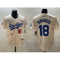 Men Los Angeles Dodgers 18 Yoshinobu Yamamoto Cream 2025 Tokyo Series Limited Stitched Baseball Jersey