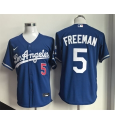 Men Los Angeles Dodgers  5 Freddie Freeman Royal 2026 Gold Collection Stadium Stitched Baseball Jersey