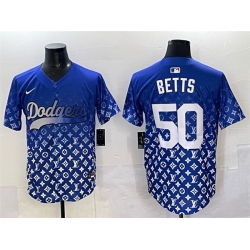 Men Los Angeles Dodgers 50 Mookie Betts Blue Limited Stitched Baseball Jersey