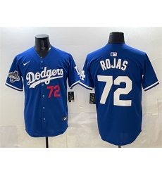 Men Los Angeles Dodgers 72 Miguel Rojas Royal 2025 World Series Champions Patch Limited Stitched Baseball Jersey