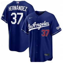 Men Los Angeles Dodgers Teoscar Hernandez 37 Blue 2026 Gold Collection Stadium Stitched Baseball Jersey