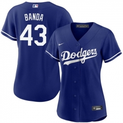 Women Los Angeles Dodgers 43 Anthony Banda Royal 2025 Cool Base Stitched Baseball Jersey