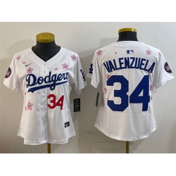 Youth Los Angeles Dodgers 34 Fernando Valenzuela White 2025 Tokyo Series Limited Stitched Baseball Jersey
