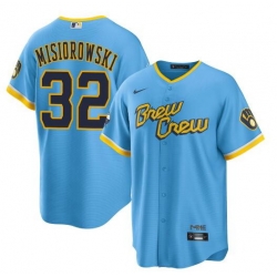 Men Milwaukee Brewers 32 Jacob Misiorowski Powder Blue City Connect Cool Base Stitched Jersey