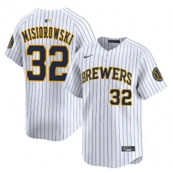 Men Milwaukee Brewers 32 Jacob Misiorowski White Alternate Limited Stitched Baseball Jersey