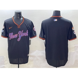 Men New York Mets Blank Black 2025 Spring Training Stitched Baseball Jersey