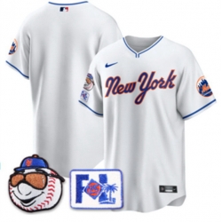 Men New York Mets Blank White 2025 Spring Training Stitched Baseball Jersey