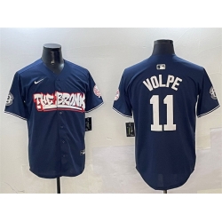 Men New York Yankees 11 Anthony Volpe Navy Bronx Graffiti Vapor Limited Stitched Baseball Jersey
